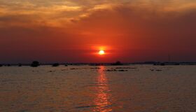 Sunset on Tonle Sap Lake Cambodia